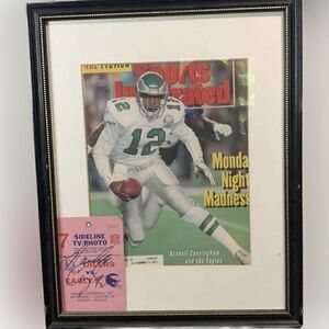 Randall Cunningham Sports Illustrated Sideline Pass Signed Mat and Framed